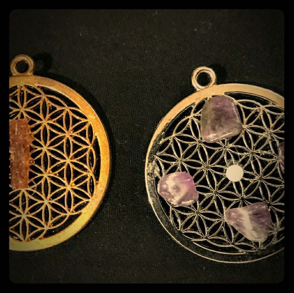 Sacred Geometry Flower of Life Crystal Pendants